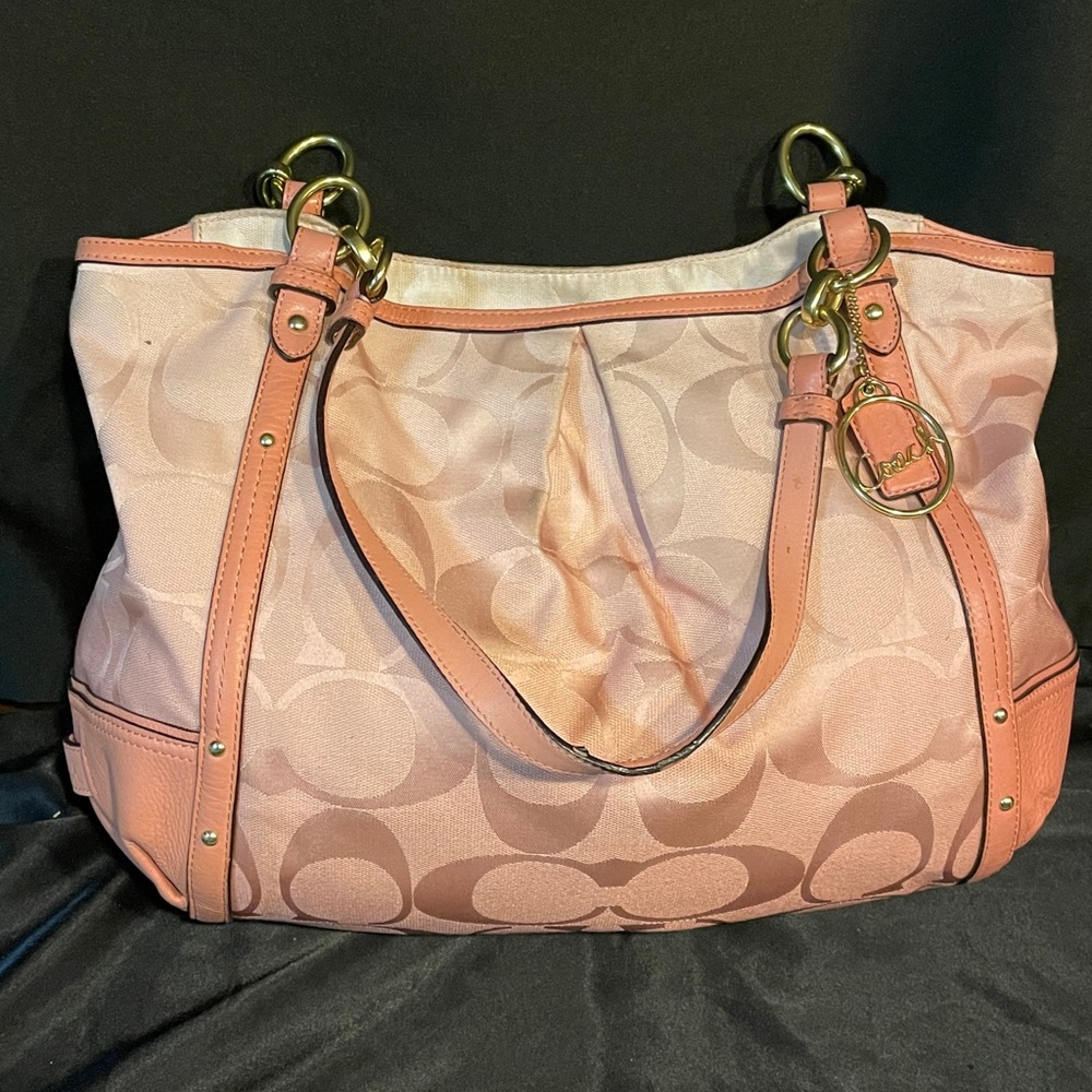 Coach Ombre Alexandra leather canvas bag F22527